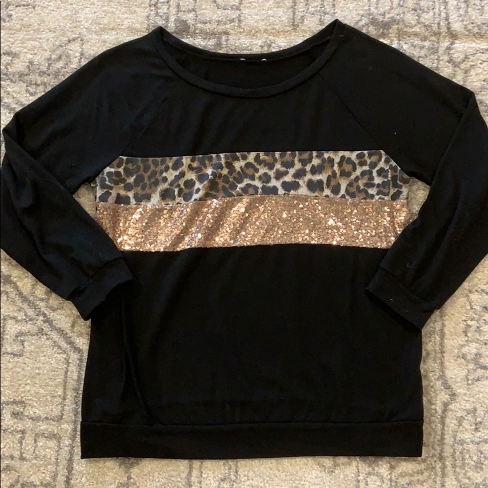 Leopard Sequin Top